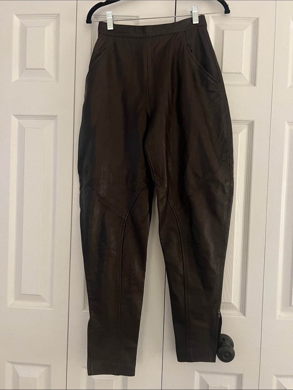Vintage 1980s Wide-Leg Leather Trousers